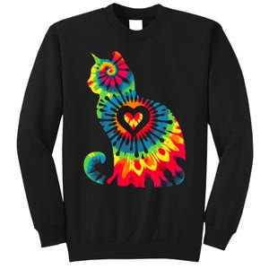 Cat Tie Dye Colorful Pet Mom Dad Lover Meow Sweatshirt