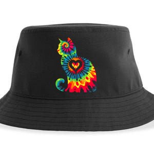 Cat Tie Dye Colorful Pet Mom Dad Lover Meow Sustainable Bucket Hat