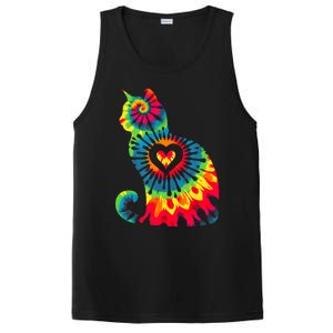 Cat Tie Dye Colorful Pet Mom Dad Lover Meow PosiCharge Competitor Tank