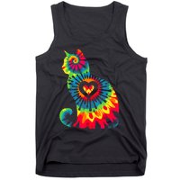 Cat Tie Dye Colorful Pet Mom Dad Lover Meow Tank Top