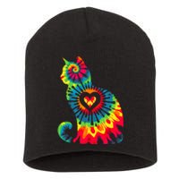 Cat Tie Dye Colorful Pet Mom Dad Lover Meow Short Acrylic Beanie