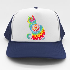 Cat Tie Dye Colorful Pet Mom Dad Lover Meow Trucker Hat