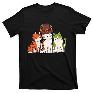 Cat Thanksgiving Day Cute Kitten Kitty Fall Autumn T-Shirt