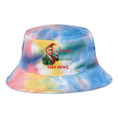 Christmas Trump Dear Santa Fake News Funny Xmas Trump 47 Tie Dye Newport Bucket Hat