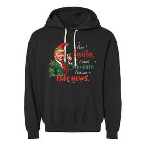 Christmas Trump Dear Santa Fake News Funny Xmas Trump 47 Garment-Dyed Fleece Hoodie