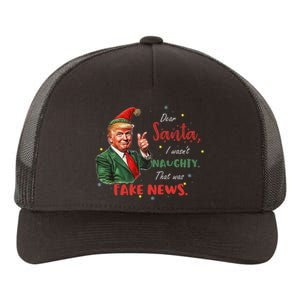 Christmas Trump Dear Santa Fake News Funny Xmas Trump 47 Yupoong Adult 5-Panel Trucker Hat