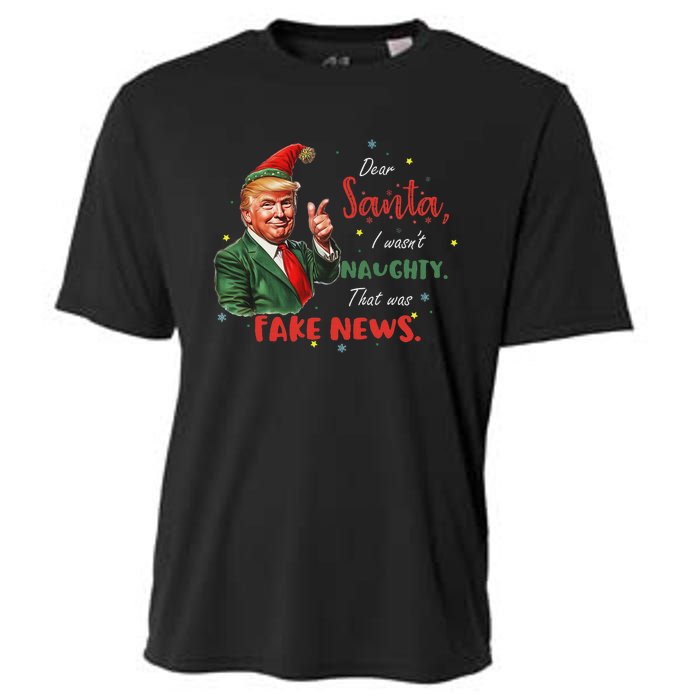 Christmas Trump Dear Santa Fake News Funny Xmas Trump 47 Cooling Performance Crew T-Shirt