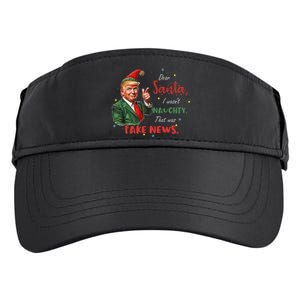 Christmas Trump Dear Santa Fake News Funny Xmas Trump 47 Adult Drive Performance Visor