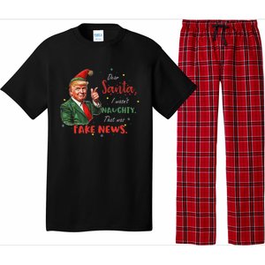 Christmas Trump Dear Santa Fake News Funny Xmas Trump 47 Pajama Set