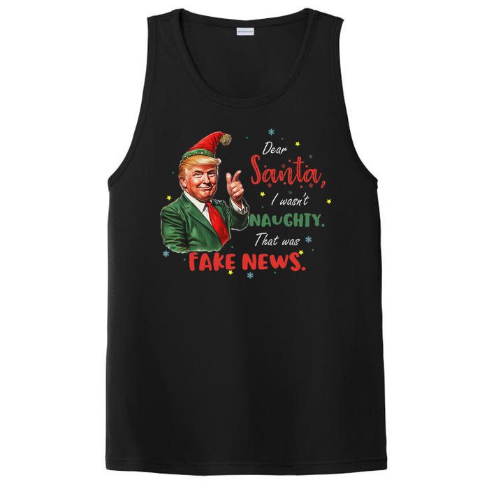 Christmas Trump Dear Santa Fake News Funny Xmas Trump 47 PosiCharge Competitor Tank