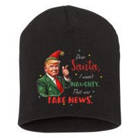 Christmas Trump Dear Santa Fake News Funny Xmas Trump 47 Short Acrylic Beanie