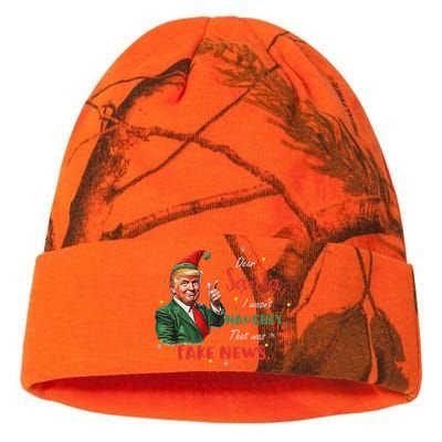 Christmas Trump Dear Santa Fake News Funny Xmas Trump 47 Kati Licensed 12" Camo Beanie