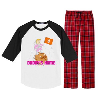 Cute Trump DaddyS Home Bitcoin Bullrun Humor Comeback Team Raglan Sleeve Pajama Set