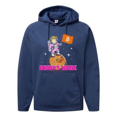 Cute Trump DaddyS Home Bitcoin Bullrun Humor Comeback Team Performance Fleece Hoodie