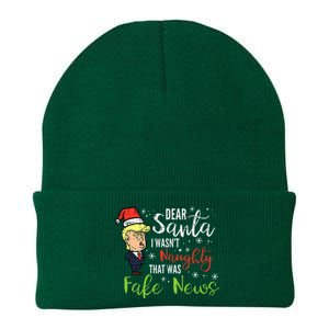 Christmas Trump Dear Santa Fake News Funny Xmas Knit Cap Winter Beanie