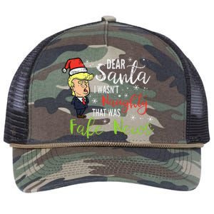 Christmas Trump Dear Santa Fake News Funny Xmas Retro Rope Trucker Hat Cap