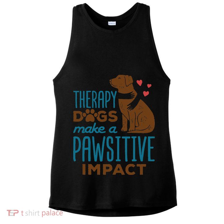 Cute Therapy Dogs Make A Pawsitive Impact Therapy Dog Team Ladies PosiCharge Tri-Blend Wicking Tank