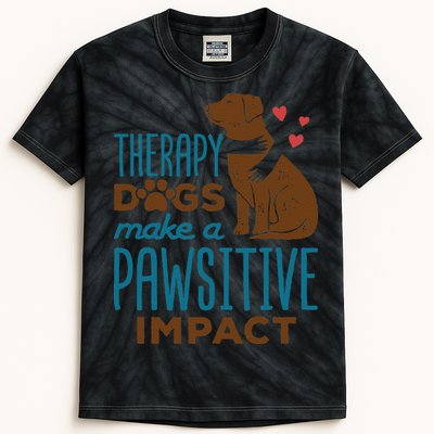 Cute Therapy Dogs Make A Pawsitive Impact Therapy Dog Team Kids Tie-Dye T-Shirt