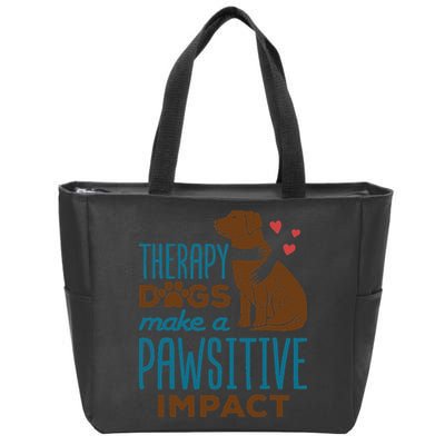Cute Therapy Dogs Make A Pawsitive Impact Therapy Dog Team Zip Tote Bag