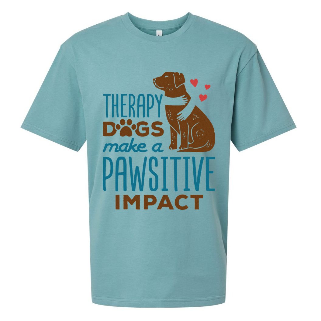 Cute Therapy Dogs Make A Pawsitive Impact Therapy Dog Team Sueded Cloud Jersey T-Shirt