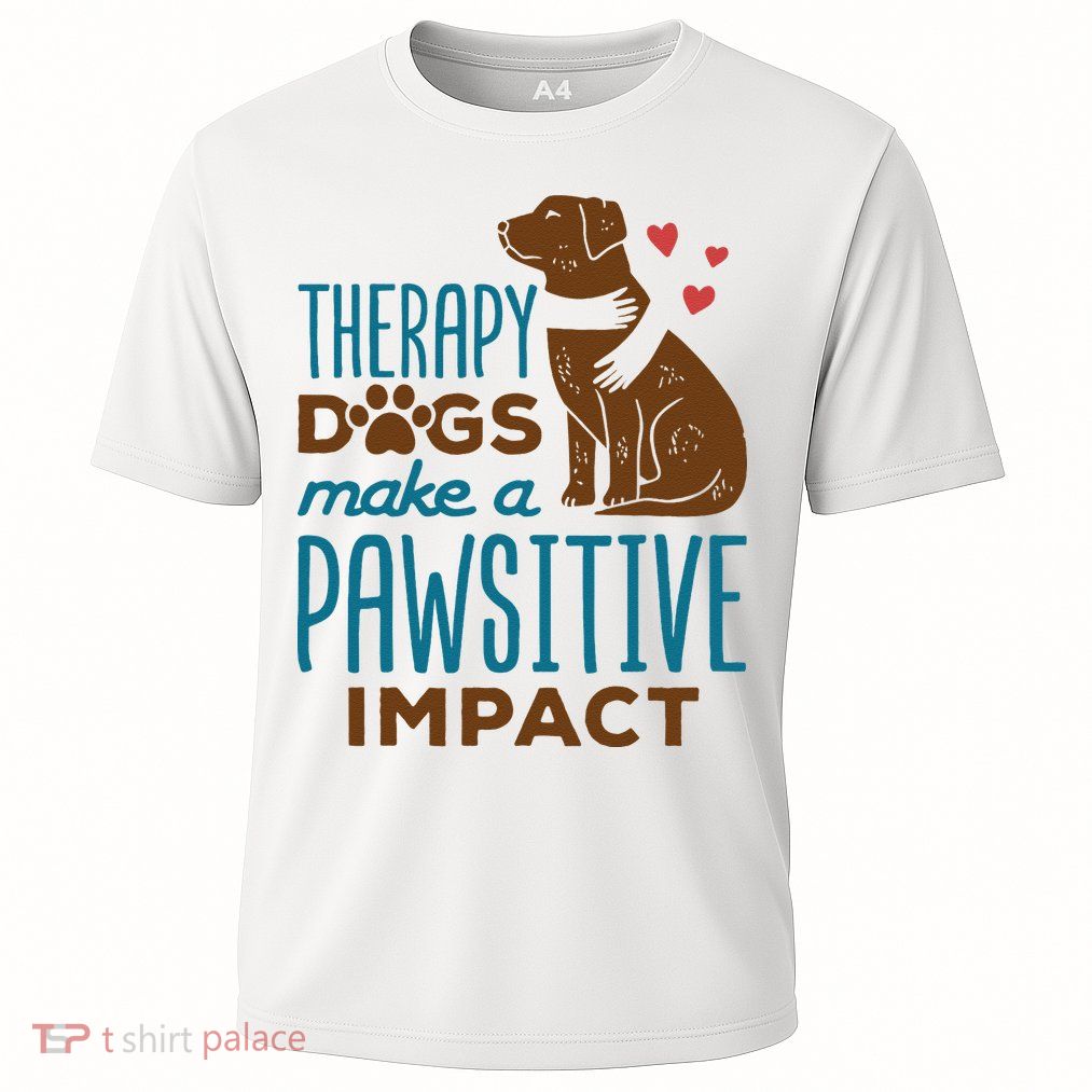 Cute Therapy Dogs Make A Pawsitive Impact Therapy Dog Team Cooling Performance Crew T-Shirt
