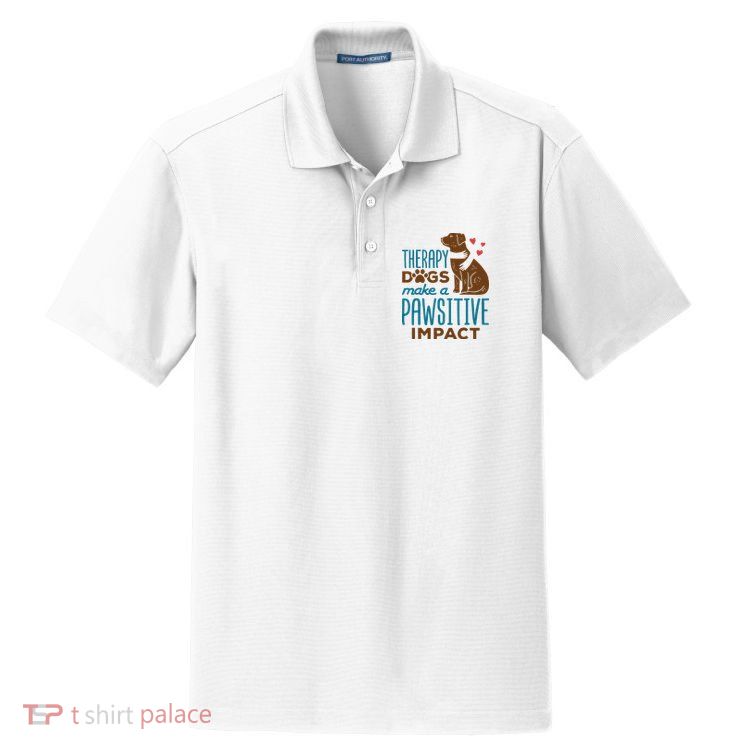 Cute Therapy Dogs Make A Pawsitive Impact Therapy Dog Team Dry Zone Grid Polo
