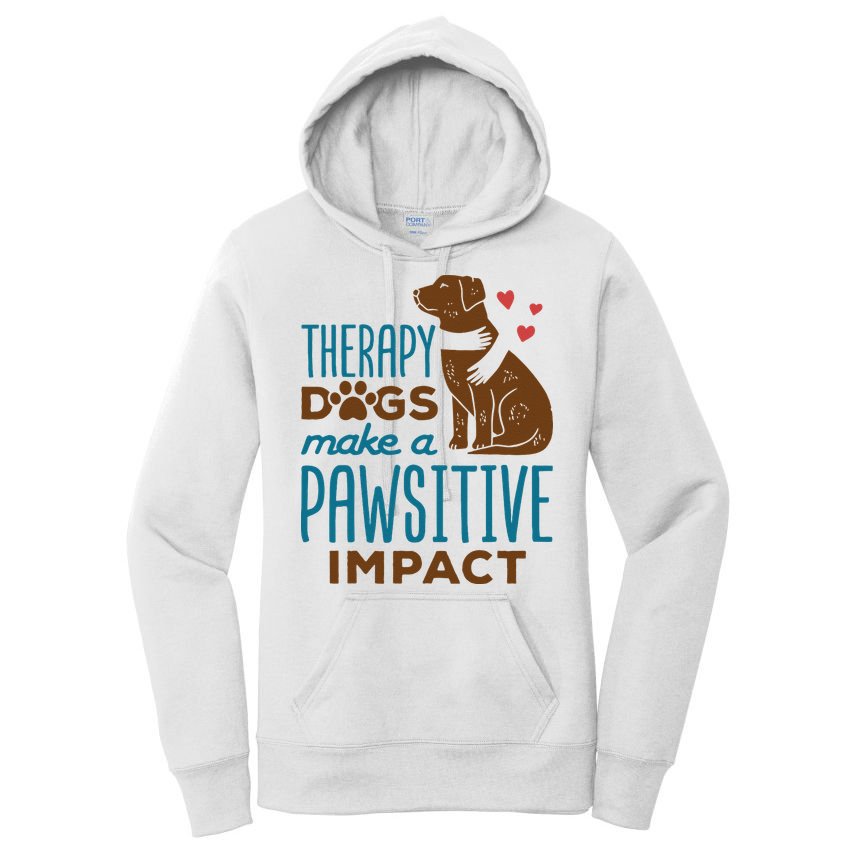 Cute Therapy Dogs Make A Pawsitive Impact Therapy Dog Team Women's Pullover Hoodie
