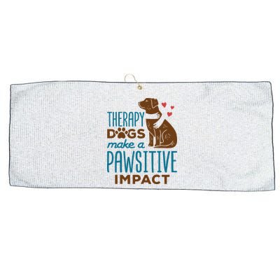 Cute Therapy Dogs Make A Pawsitive Impact Therapy Dog Team Large Microfiber Waffle Golf Towel