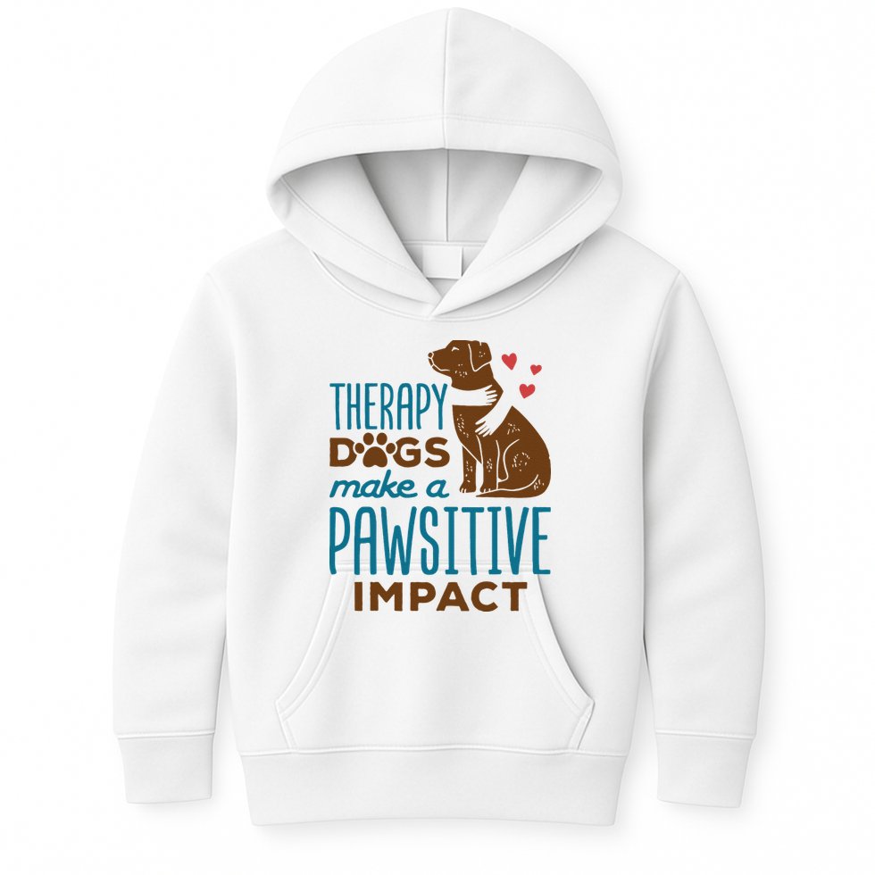 Cute Therapy Dogs Make A Pawsitive Impact Therapy Dog Team Kids Hoodie