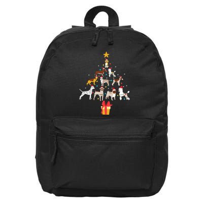 Christmas Tree Dogs Xmas Pet Dog Lover Navidad Santa Gift 16 in Basic Backpack