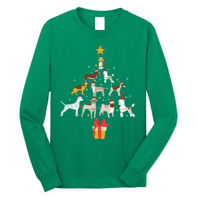 Christmas Tree Dogs Xmas Pet Dog Lover Navidad Santa Gift Long Sleeve Shirt