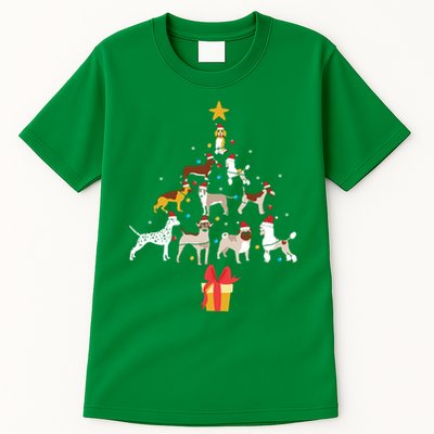 Christmas Tree Dogs Xmas Pet Dog Lover Navidad Santa Gift Tall T-Shirt