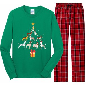 Christmas Tree Dogs Xmas Pet Dog Lover Navidad Santa Gift Long Sleeve Pajama Set