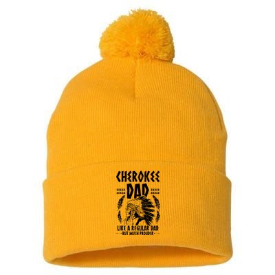 Cherokee Tribe Design For A Proud Cherokee Dad Pom Pom 12in Knit Beanie