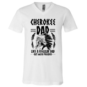 Cherokee Tribe Design For A Proud Cherokee Dad V-Neck T-Shirt