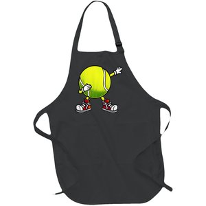 Cute Tennis Design Tennis Player Racket Sport Full-Length Apron With Pockets