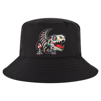 Calavera TRex Dia De Los Muertos Dinosaur Halloween Cool Comfort Performance Bucket Hat