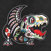 Calavera TRex Dia De Los Muertos Dinosaur Halloween Cool Comfort Performance Bucket Hat