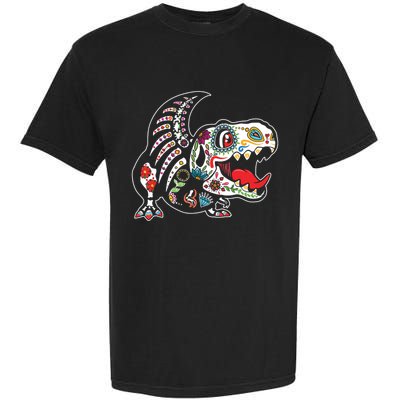 Calavera TRex Dia De Los Muertos Dinosaur Halloween Garment-Dyed Heavyweight T-Shirt