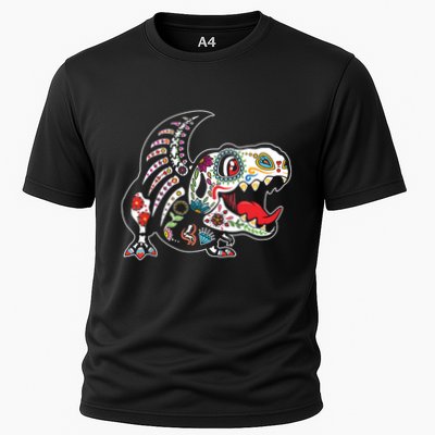 Calavera TRex Dia De Los Muertos Dinosaur Halloween Performance Shirt