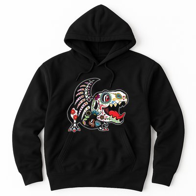 Calavera TRex Dia De Los Muertos Dinosaur Halloween Hoodie