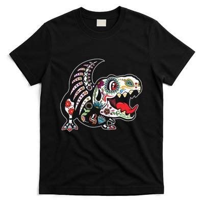 Calavera TRex Dia De Los Muertos Dinosaur Halloween T-Shirt