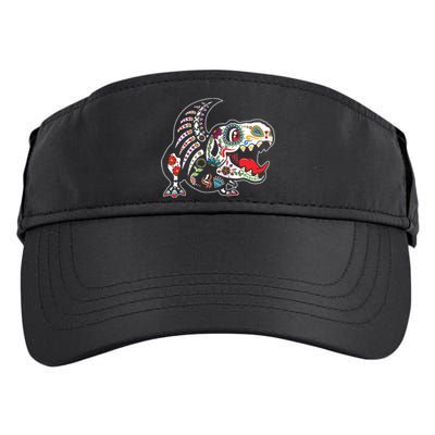 Calavera TRex Dia De Los Muertos Dinosaur Halloween Adult Drive Performance Visor