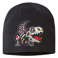 Calavera TRex Dia De Los Muertos Dinosaur Halloween Sustainable Beanie