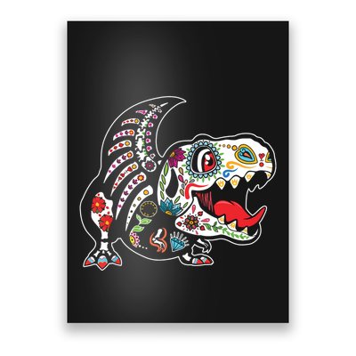 Calavera TRex Dia De Los Muertos Dinosaur Halloween Poster