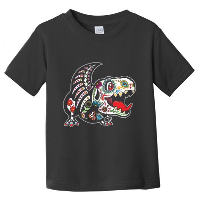 Calavera TRex Dia De Los Muertos Dinosaur Halloween Toddler T-Shirt