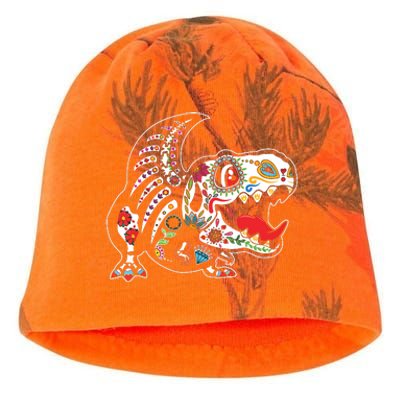 Calavera TRex Dia De Los Muertos Dinosaur Halloween Kati - Camo Knit Beanie