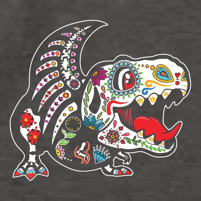 Calavera TRex Dia De Los Muertos Dinosaur Halloween Vector Backpack