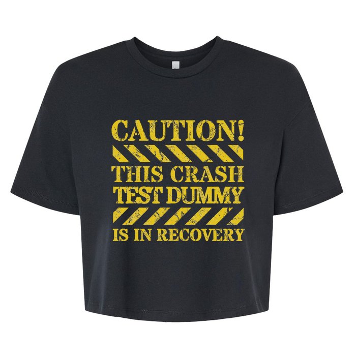 Crash Test Dummy In Recovery Funny Injury And Injured Bella+Canvas Jersey Crop Tee