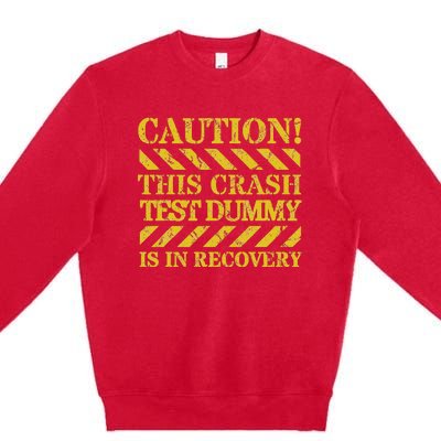 Crash Test Dummy In Recovery Funny Injury And Injured Premium Crewneck Sweatshirt